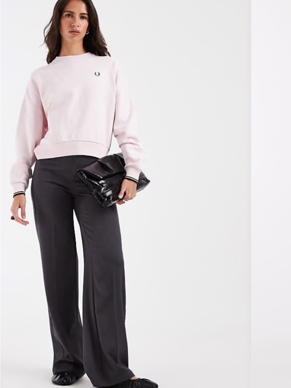 Asos Bershka Wide-leg tailoring trousers in grey